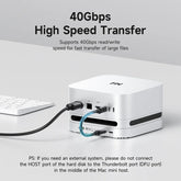 Hagibis USB C Hub for Mac mini M4/M4 Pro with 40Gbps M.2 SSD Enclosure USB 3.2 Gen2 SD/TF 4.0 Type-C Docking Station Desk Stand